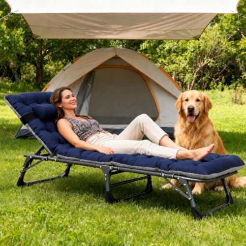 LILYPELLE Folding Camping Cot, Extra Wide Heavy Duty Sleeping Cots - Image 3