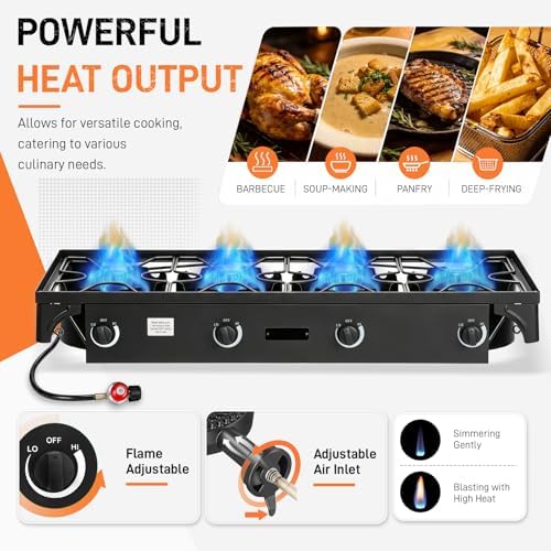 Outvita 4 Burner Propane Gas Stove for Outdoor Cooking, 300,000 BTU - Image 4