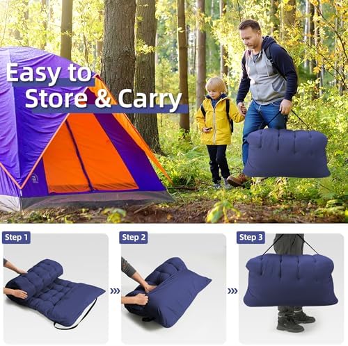 Fragess Portable Camping Cot, Sleeping Cot for Adult, 28" Extra Wide Heavy Duty Folding Cot Max Load 600LBS with Thick Mattress, Portable Camping Bed for Camp Outdoor/Office, Home Nap (Blue) - Image 5