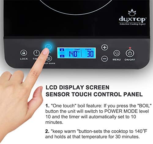 Duxtop Portable Induction Cooktop, Countertop Burner 1800W Black 9610LS - Image 5
