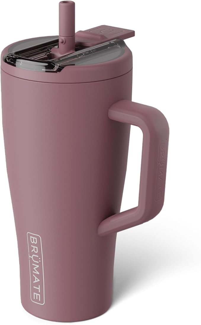 BrüMate Era Flip 30oz Tumbler with 100% Leakproof Covered Straw Lid | Hygienic Covered Straw | Insulated Stainless Steel Water Bottle with Handle | Cup Holder Friendly | BPA-Free (Rose Taupe) by Br%C3%BCMate