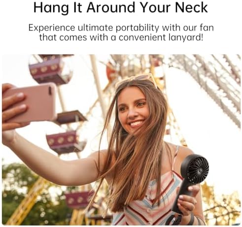 JISULIFE Handheld Portable Fan, 3600mAh Stronger and Longer-Lasting Battery - Image 5