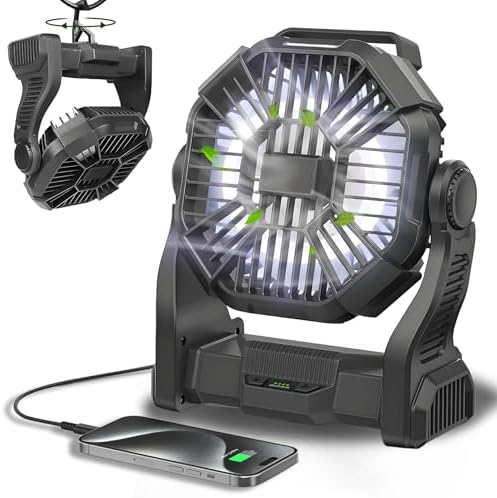 CONBOLA Portable Fan Rechargeable, 25400mAh Cordless Battery Powered Fan with LED Lantern, USB C Battery Operated for Travel Bedroom Home Camping Tent Office Beach Desk Fishing Table by CONBOLA