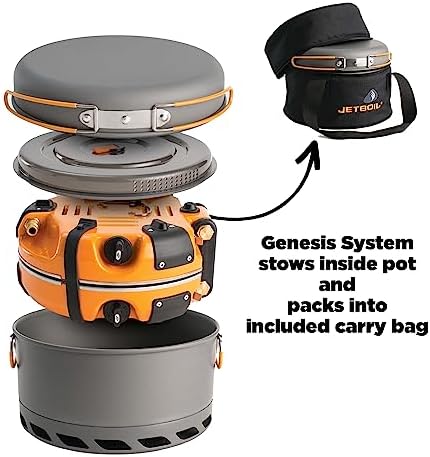 Jetboil Genesis Basecamp Backpacking and Camping Stove Cooking System with Camping Cookware - Image 2