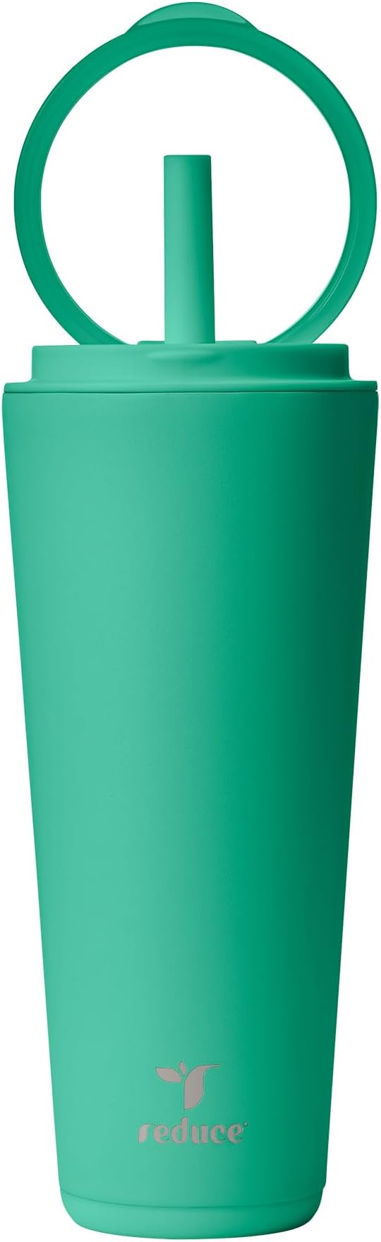 REDUCE Halo 32 oz Stainless Steel Vacuum Insulated Tumbler - Spill Proof Travel Mug with Flip Handle Lid - Keeps Drinks Cold for 32 Hrs - Dishwasher Safe - Cupholder Friendly - Palm Leaf by Reduce
