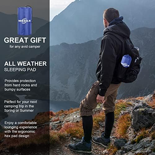 MOXILS Sleeping Pad, Ultralight Inflatable Sleeping Pad for Camping, Built-in Pump, Ultimate for Camping, Hiking, Airpad, Carry Bag, Repair Kit, Compact & Lightweight Air Mattress(Blue) - Image 7