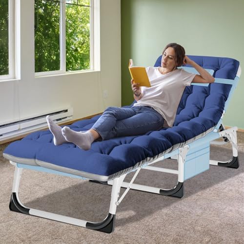 ABORON Extra Wide 28-Inch Folding Camping Cot for Adults with Mattress - Image 2