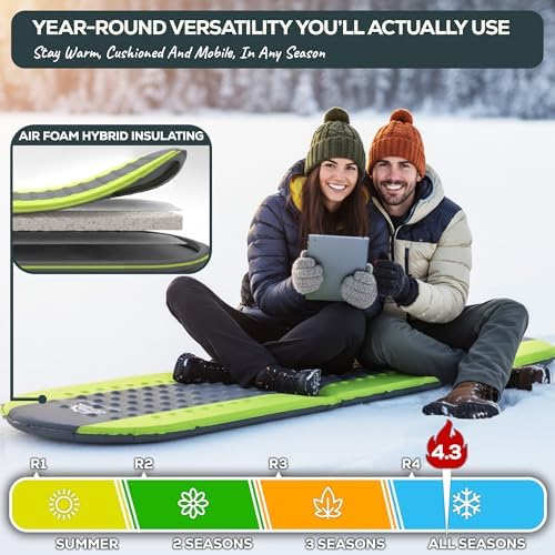 Gear Doctors® Oxylus 4.3 R-Value Insulated Foam Self Inflating Sleeping Pad Camping — Sleeping Pad Backpacking Air Mattress—Camping Mattress Self Inflating Camp Mat 4 Seasons Sleep Mat—Camp/Floor/Tent - Image 5