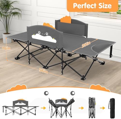 Suteck Kids Camping Cot, Comfortable Cots Bed with Blanket - Image 2