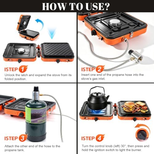 GGC 2 Burner Portable Camping Stove 5-Piece Kit for Camping - Image 6