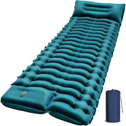 FUN PAC Camping Sleeping Pad, Ultralight Camping Mat with Pillow Built-in Foot Pump Inflatable Sleeping Pads Compact for Camping Backpacking Hiking Traveling Tent by FUNPAC