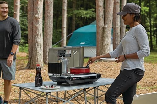 Coleman Tabletop 2-in-1 Grill & Stove with 2 Adjustable Burners, Propane Grill/Stove with Push-Button Starter, Wind Guards, Grease Tray, & 20,000 BTUs of Power for Camping, Tailgating, & More - Image 4