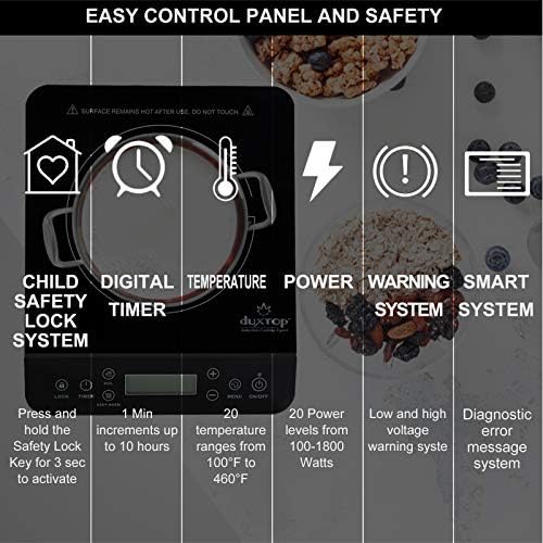 Duxtop Portable Induction Cooktop, Countertop Burner 1800W Black 9610LS - Image 6