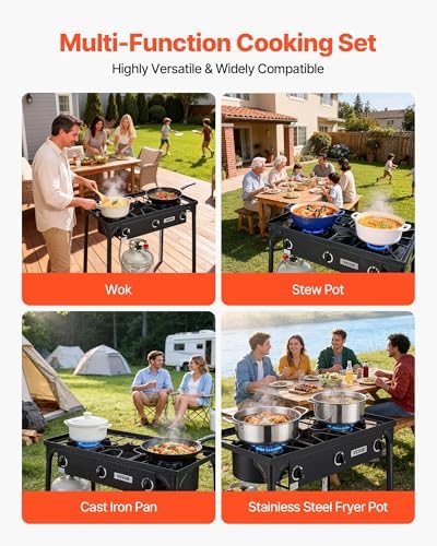 VEVOR 3 Burner Outdoor Propane Gas Stove, Propane LPG Gas Camping Stove, - Image 6