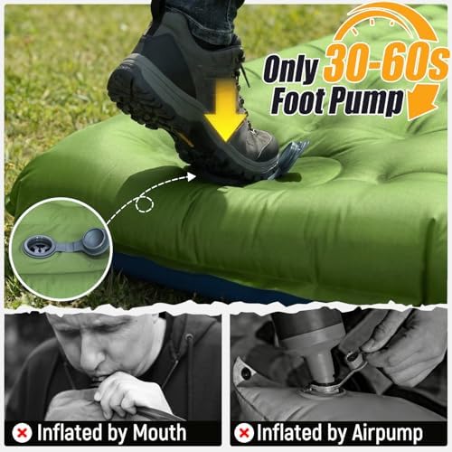 FUN PAC Camping Sleeping Pad,Ultralight Camping Mattress with Pillow, Built-in Foot Pump Inflatable Sleeping Pad Compact for Camping,Backpacking, Hiking,Traveling - Image 4