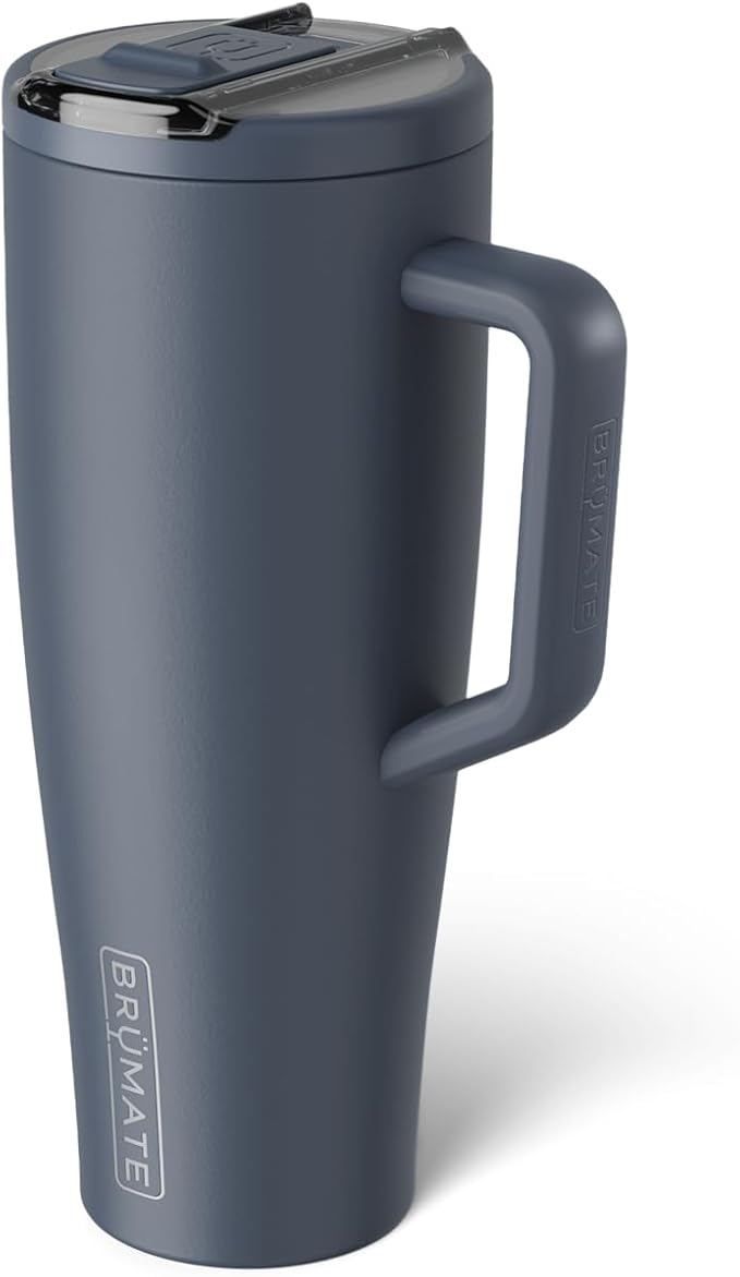 BrüMate Era Flip 40oz Tumbler with 100% Leakproof Covered Straw Lid | Hygienic Covered Straw | Insulated Stainless Steel Water Bottle with Handle | Cup Holder Friendly | BPA-Free (Nightfall Blue) - Image 2