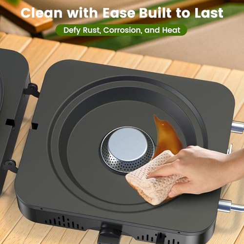 2 Burner Propane Camping Stove, 20000 BTU Foldable Portable Camp Stove with Piezo Ignition & Adjustable Burners, Outdoor Gas Cooker with Carry Bag for Camping, RV, Tailgating & Emergency Use - Image 6