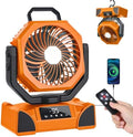 Portable Camping Fan, 20000mAh Rechargeable Battery Operated with LED Light by Home