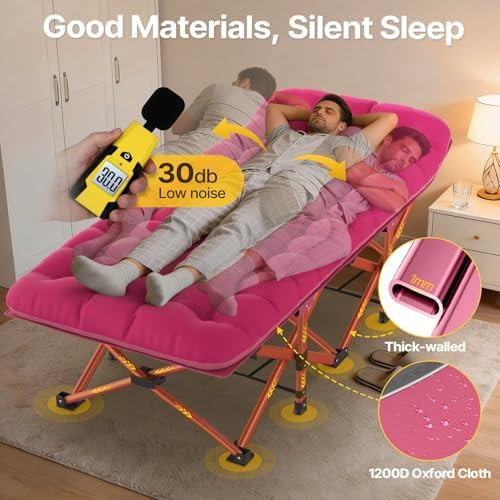 Slendor XXL Camping Cot with Mattress, Pillow & Carry Bag, 32" Extra Wide - Image 5