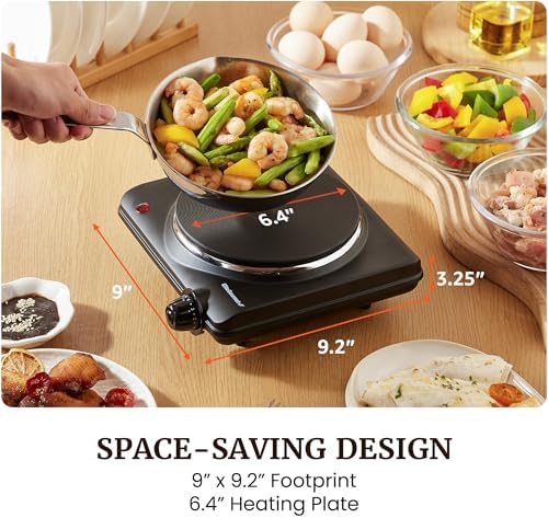 Elite Gourmet Electric Burner, 1000W Cast Iron Hot Plate, 7 Heat Settings - Image 7