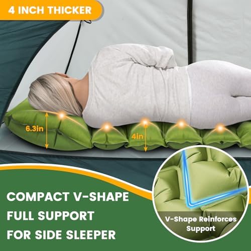 Camping Sleeping Pad, Ultralight Camping Mat with Pillow Built-in Foot Pump, Inflatable Sleeping Pads Compact for Travel, Camping Backpacking Hiking Tent Car Camp Gear - Image 2