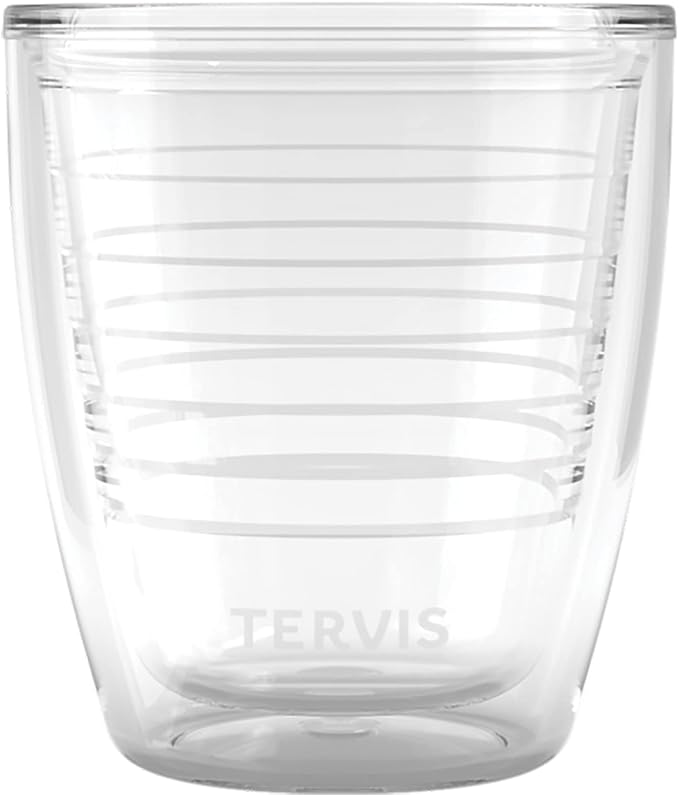 Tervis Clear & Colorful Tabletop 12oz Made in USA Double Walled Insulated Tumbler Travel Cup Keeps Drinks Cold & Hot, 12oz, Clear by TervisTumblerCompany