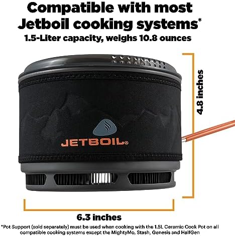 Jetboil 1.5L Ceramic FluxRing Cook Pot for Jetboil Backpacking Stoves - Image 2