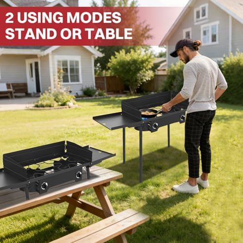 2 Burner Propane Camp Stove | 150,000 BTU | High Pressure Gas Burners - Image 5