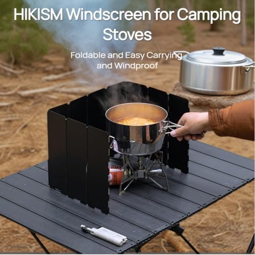 Black Camping Stove Windscreen,Lightweight Aluminum Outdoor Windshield Gas Stove Wind Screen for Camping, Wind Guard Glamping, Hiking, Picnic, Backpacking - Image 5