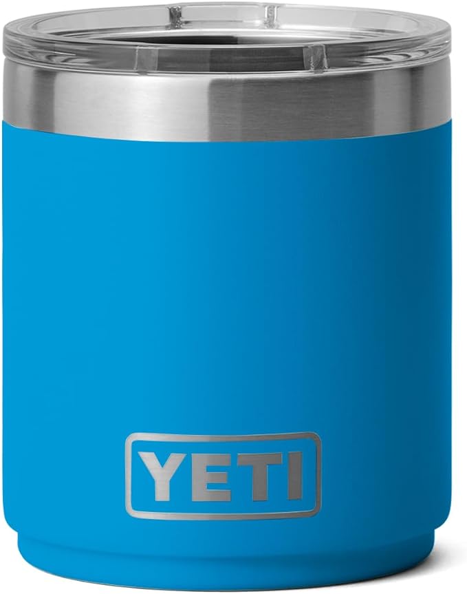 YETI Rambler 10 oz Stackable Lowball 2.0, Vacuum Insulated, Stainless Steel with MagSlider Lid, Big Wave Blue by YETI