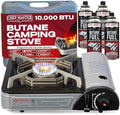 Chef Master Butane Camping Stove - Combo w/ 4x Fuel Canisters, 10,000 BTU by ChefMasterProfessional