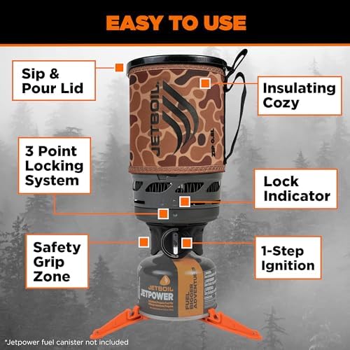 Jetboil Zip 0.8L Portable Fast Boil Stove with Easy-Turn Knob Igniter for Backpacking and Camping, Propane/Isobutane Burner - Image 5