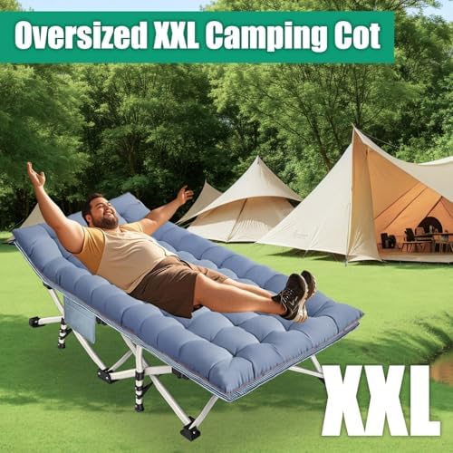 Camping Cot for Adults, 32" Wide Cots for Sleeping with Mattress - Image 2
