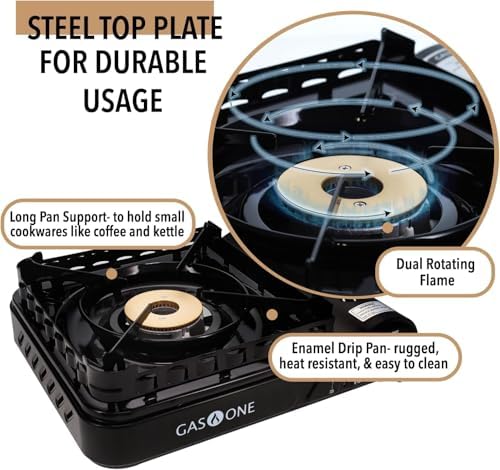 GasOne 15,000 BTU Propane or Butane Stove Dual Fuel Stove Portable Camping Stove - Patented - with Carrying Case Great for Emergency Preparedness Kit - Image 5