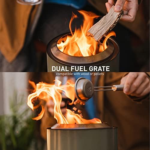Solo Stove Mesa, 5.1 Inch Tabletop Fire Pit with Stand - Smokeless, Stainless Steel Fire Pit for Camping, Outdoor & Patio- Wood Burning or Pellet Fueled Portable Bonfire, 1.4lbs, Gunmetal - Image 3