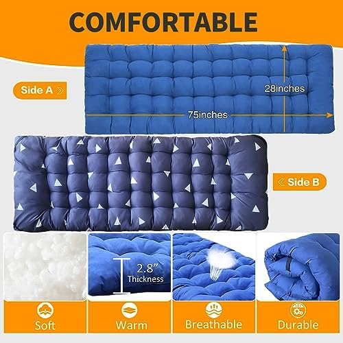 2 Pack Camping Cot with Pad, Cot Bed Folding Cot,Blue and Purple - Image 4
