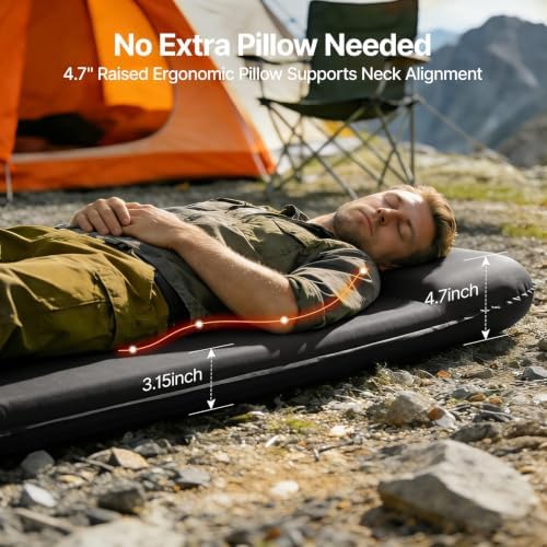 OGERY Self-Inflating Sleeping Pad, 3" Memory Foam Camping Mattress - Image 5