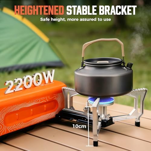 BIG HORN OUTDOORS Butane Camping Stove, Portable Folding Gas Burner with Carry Bag for Camping, Emergency Use and Outdoor Cooking, Orange - Image 6