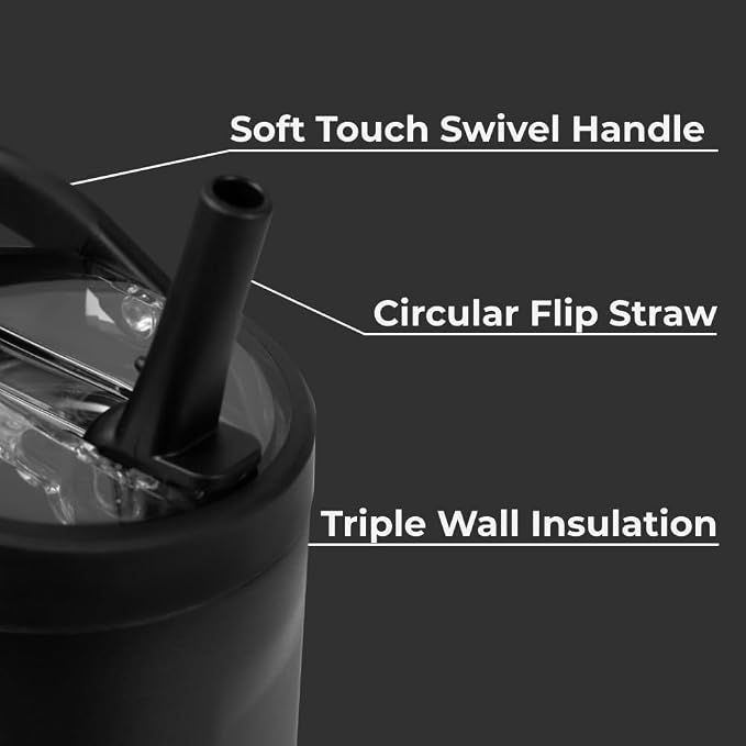 HydroJug Sport - Stainless Steel Tumbler with Straw, Vacuum Insulated, 32oz Leakproof Water Bottle, Ergonomic Design, Reusable, Dishwasher Safe, Rubber Base, Durable for Gym or Outdoors, Black - Image 3