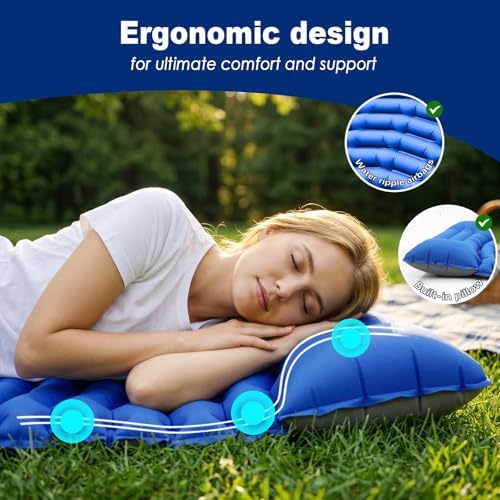 Ultralight Camping Sleeping Pad with Pillow & Built-in Foot Pump - Image 3