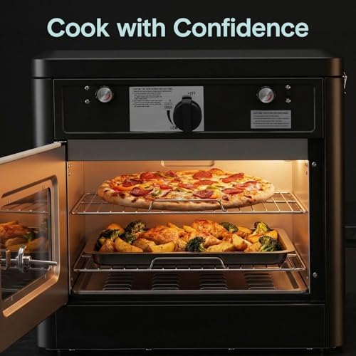 Camping Oven 3 in 1 Stove Oven Combo, Outdoor Camp Oven with 2 Burner Cooking, Piezo Ignition and Temperature Control, Compact RV for Camping and Tailgating - Image 5