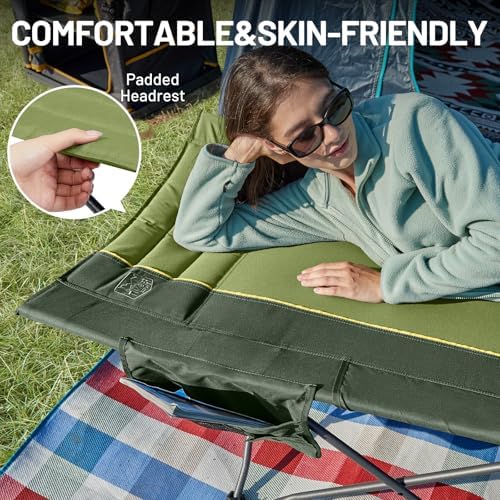 Timber Ridge 31.8" W Extra Wide Heavy Duty Camping Cot for Adult, Easy Set Up Oversized Sleeping Cot with Carry Bag for Camping, Travel and Outdoors, Support up to 450lbs, Green - Image 6