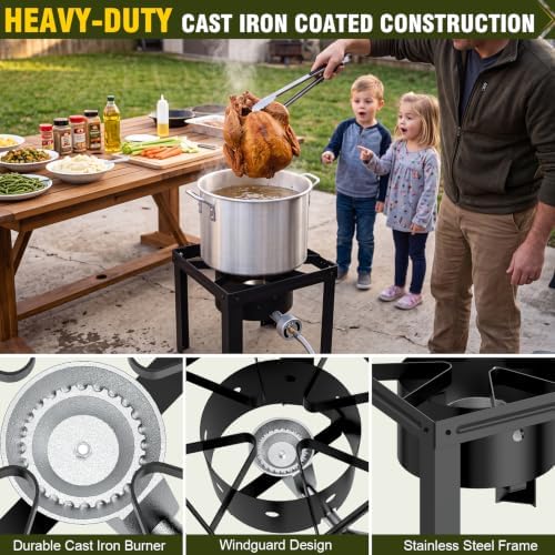 Bestfire 80,000BTU Propane Burner Gas Stove for Outdoor Cooking, Turkey Frying Burners for Camping,Crawfish Boil - Image 5