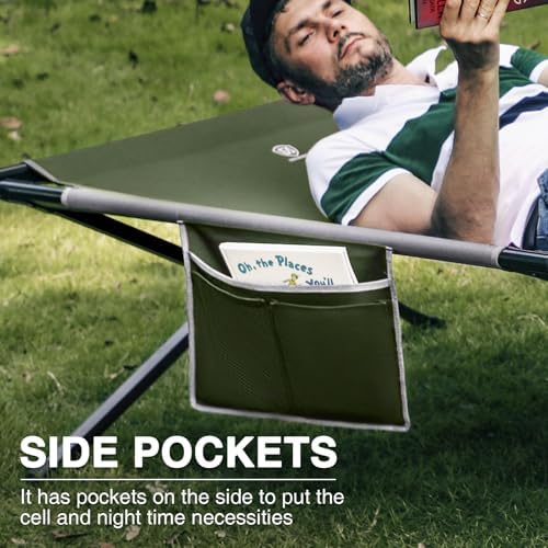 EVER ADVANCED Extra Wide Camping Cot for Adults Oversized XXL Sleeping Cots Folding Cot Bed with Carry Bag, 84.3" L x 41.9" W, Support to 550 lbs - Image 4