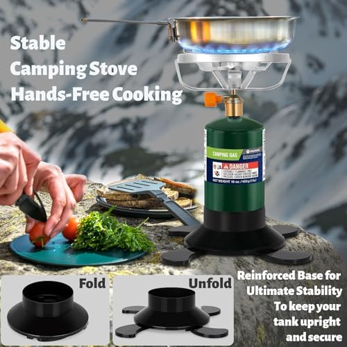 Propane Camping Stove, Portable Backpacking Stove with Adjustable Burner, Stable Camp Gas Stove for Outdoor Cooking, Single Burner Propane Stove for Hiking, Tailgating, Grilling (Fuel not Included) - Image 5