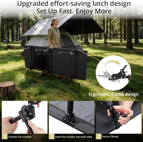 Anbte Height Adjustable Camping Cot, Support 400 lbs, Portable for 1 Person - Image 2