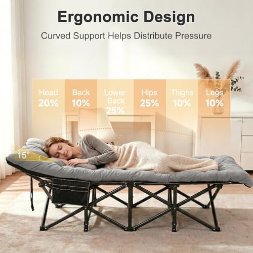 ABORON Camping Cot for Adults, 28 in Wide Folding Bed with Mattress - Image 3