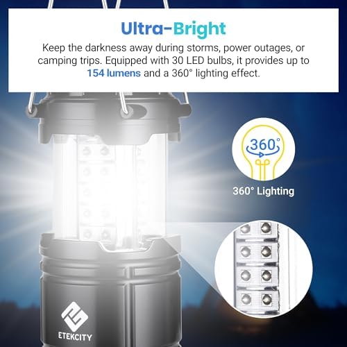 Etekcity LED Camping Lanterns, Battery Included, 4 Pack - Image 2