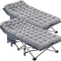 DoCred Oversized XXL Folding Camping Cot with Mattress, 2 Pack 32" Wide Cot by DoCred