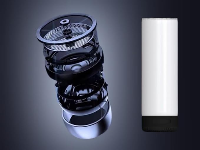 5Pack 20 oz Buletooth Sublimation Printed Speaker Tumbler Straight Skinny Double Wall With Lid (Black 5pcs) - Image 3